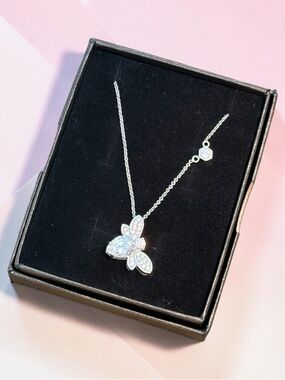 925 Sterling Silver Butterfy - Sparkly Pave Pendant - Gift Ready